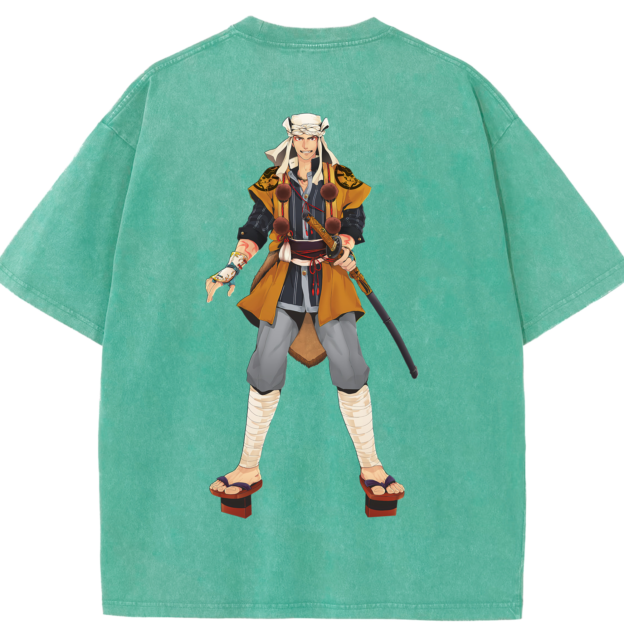 （画像用） 刀剣乱舞 Touken Ranbu 綿100% ヴィンテージ風 半袖Tシャツ（背面プリント）
